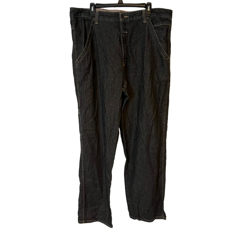 Marithe Francois Girbaud Cargo Jeans Mens 40 Wide Leg Vintage Black Relaxed Y2K